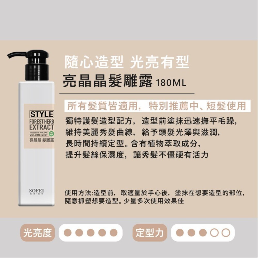 舒妃 型色家造型用品180ml-髮妝水/髮雕露/定型液/捲捲乳/蓬蓬水-細節圖6