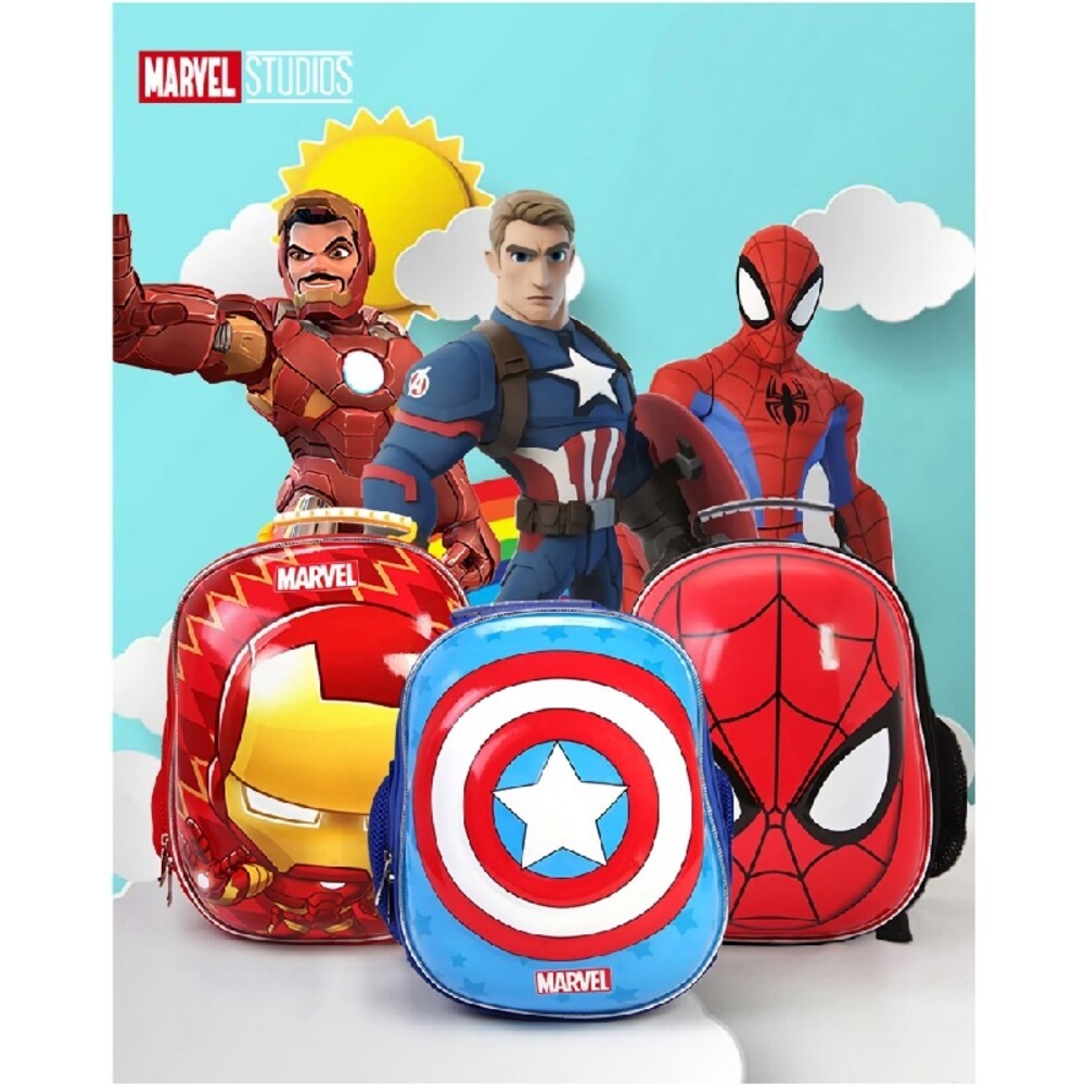 漫威正版授權－頭盔護具輪滑包-(蜘蛛人/鋼鐵人) 書包 背包-細節圖2