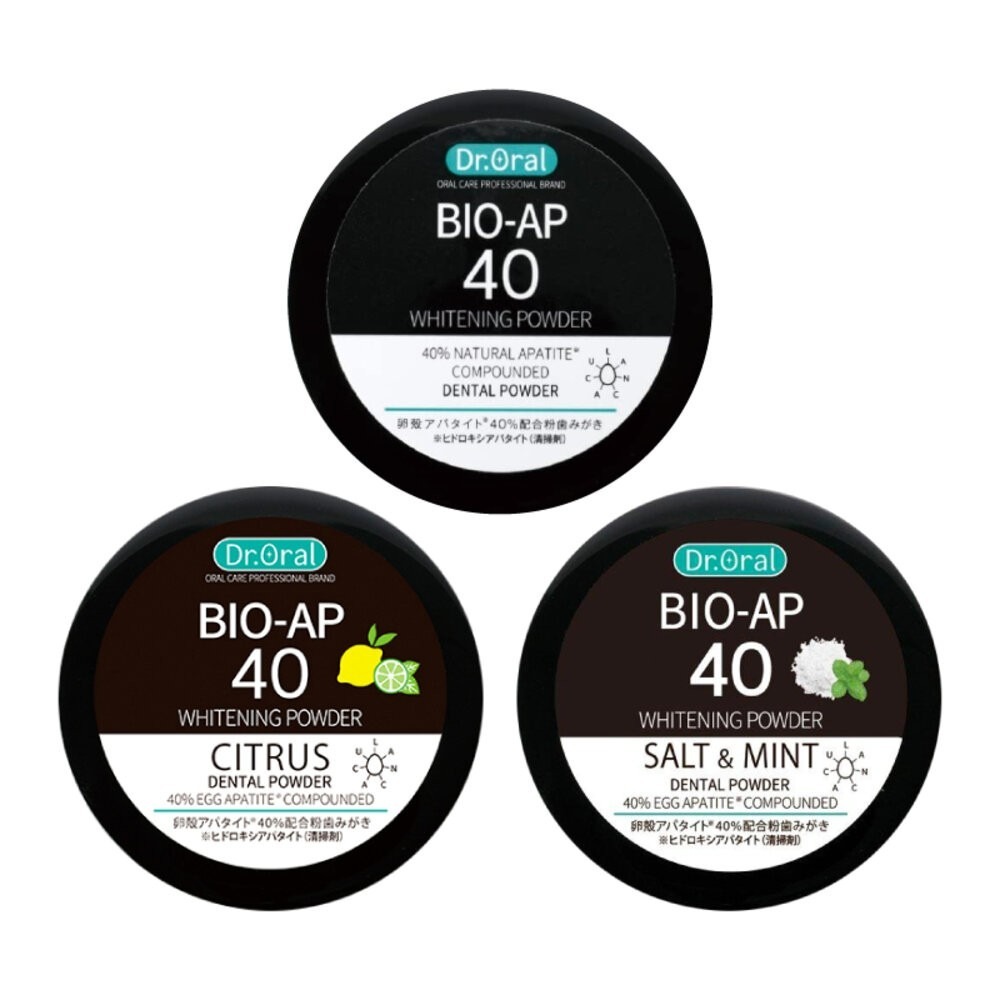 日本【Dr.Oral】蛋殼磷灰石美白牙粉-(天然薄荷/天然海鹽/檸檬柚子) 清潔口腔-細節圖2