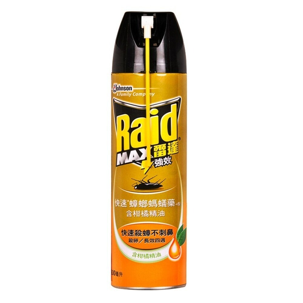 【Raid雷達】快速蟑螂螞蟻噴霧500ml-(含天然尤加利精油/柑橘精油/快速蟑螂螞蟻藥含柑橘精油) 殺蟲劑-規格圖5