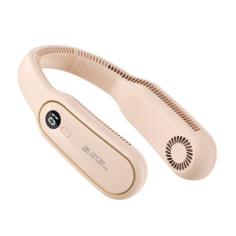 【LARMI 樂米】無葉掛脖風扇-(經典白/魅力紫/紳士藍/甜蜜粉)-規格圖11