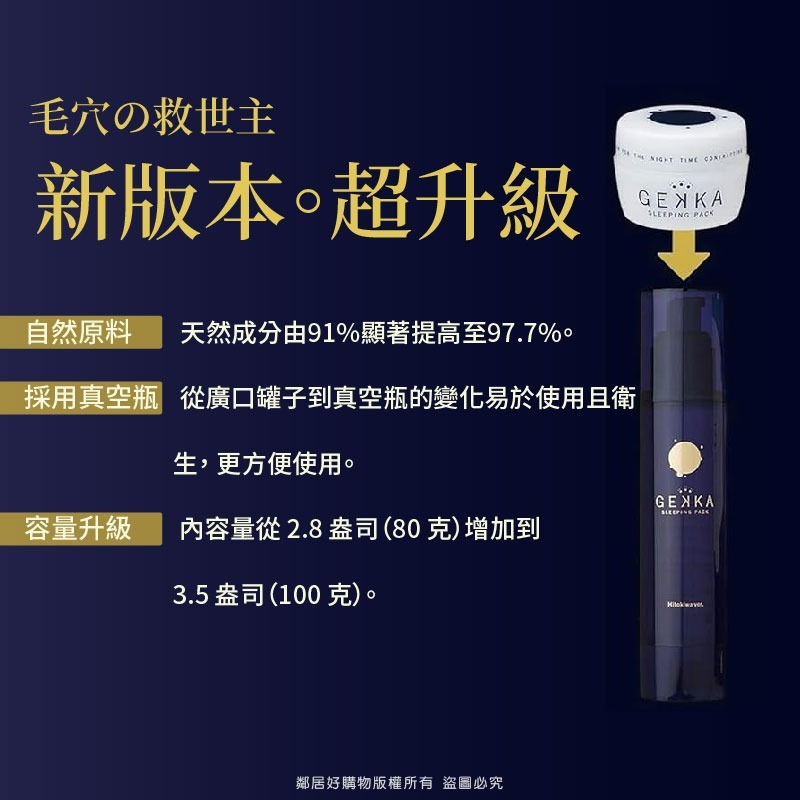 原裝進口【日本專櫃GEKKA】晚安面膜SLEEPING PACK 毛穴護理 夜間修護-細節圖5
