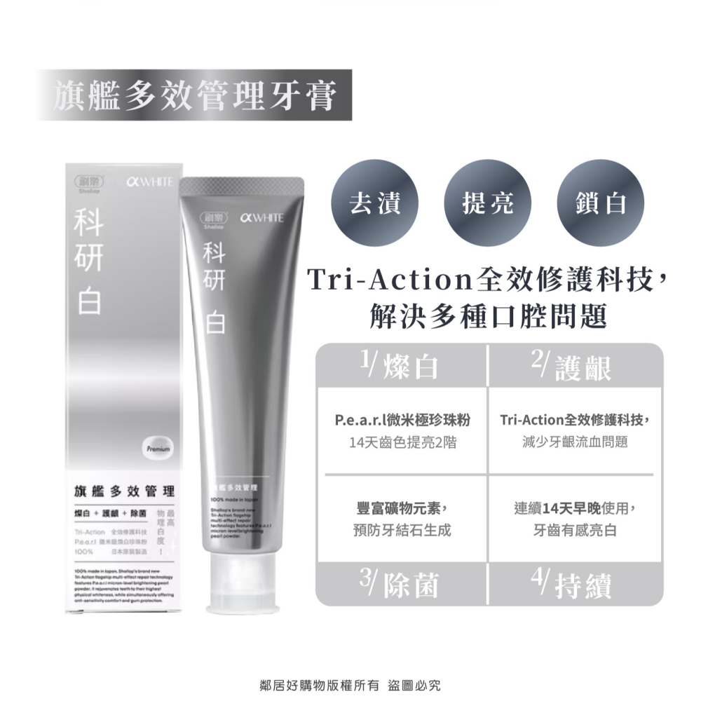 【刷樂】科研白系列牙膏120g-旗艦多效管理/極緻亮白/牙齦護理/抗敏護理-細節圖6