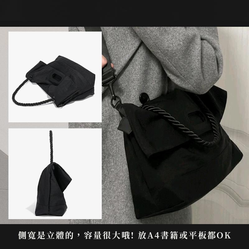 【麻繩郵差包-台灣現貨】大容量帆布包 斜背包 側背郵差包 小眾休閒斜背包 斜背包 郵差包 防潑水尼龍包 日系斜挎包-細節圖2
