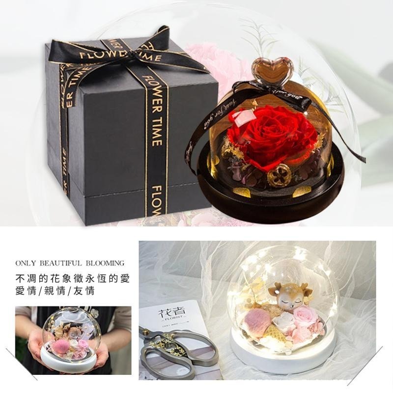 【永生花-台灣現貨】永生花玻璃球 情人節禮物 生日禮物 永生花 香皂花 情人節 玫瑰 永生花夜燈 乾燥花小夜燈 畢業禮物-細節圖4