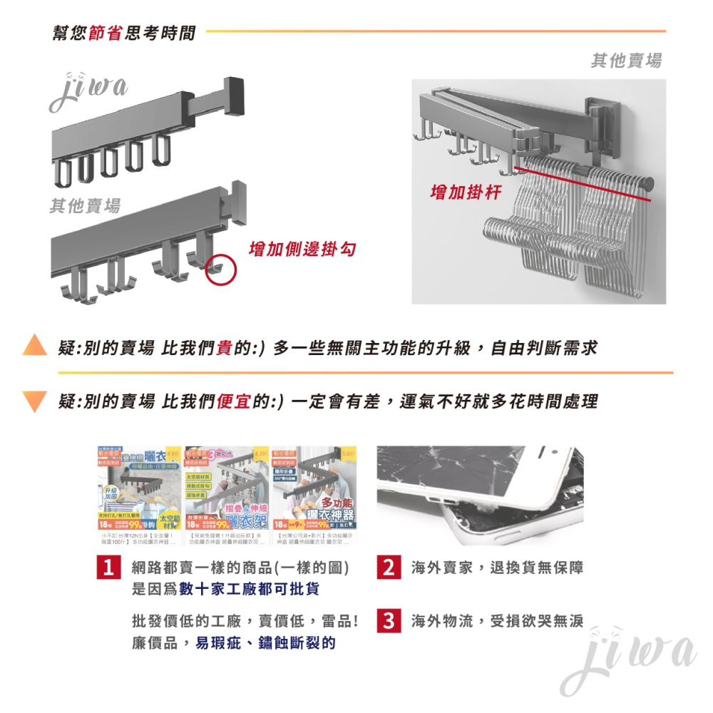 ｜48H臺灣快速出貨｜曬衣桿 折疊曬衣桿 晾衣桿 收納 出租 學生 租房 洗衣 曬衣  吉挖 G30－隱形曬衣桿-細節圖3