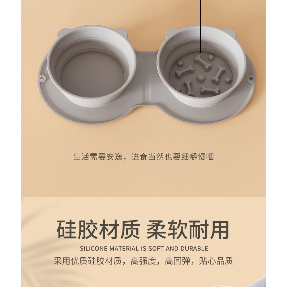 現貨｜48H臺灣快速出貨｜寵物慢食碗 寵物碗 寵物餵食 寵物摺疊碗 寵物外出碗 慢食碗 寵物 吉挖 P08 摺疊慢食碗-細節圖6