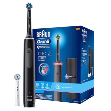 【快速出貨 | 附發票保固】Oral-B 3D電動牙刷 PRO4 曜石黑 電動牙刷-細節圖2