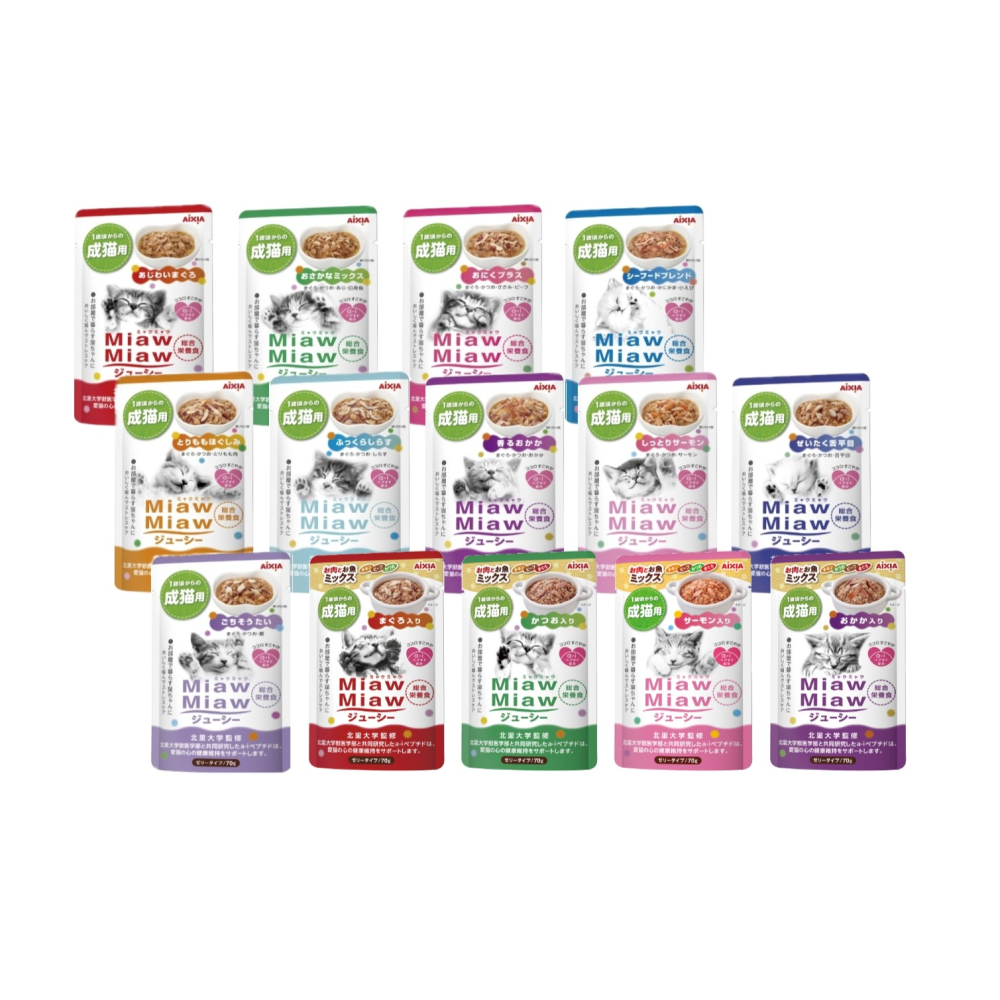 沛茲寵物【愛喜雅 AIXIA 妙喵主食軟包 70g】妙喵 軟包 主食 泰國 副食罐 貓餐包 貓 餐包-細節圖2