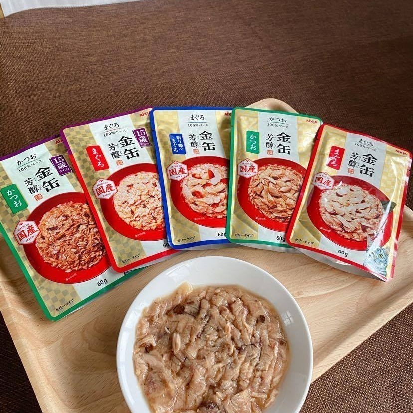 沛茲寵物【愛喜雅 AIXIA 芳醇餐包 35g】金罐 芳醇 鮪魚 鰹魚 餐包 日本 副食罐 貓罐 貓 罐-細節圖4