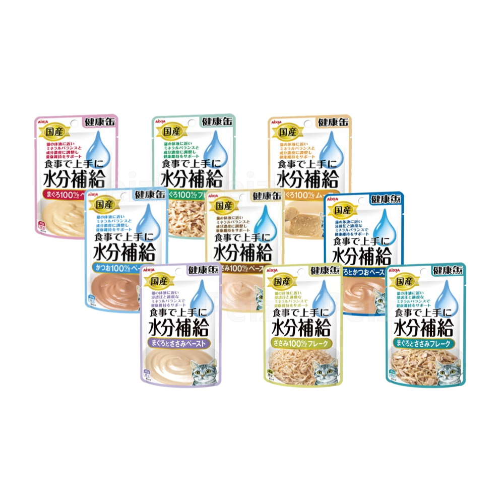沛茲寵物【愛喜雅 AIXIA 水分能量餐包 40g】健康罐 水分 能量 軟包 日本 副食罐 貓 餐包-細節圖2