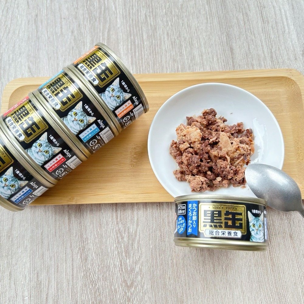 沛茲寵物【愛喜雅 AIXIA 黑罐 80g】紅肉 血合肉 鮪魚 鰹魚 雞肉 泰國 副食罐 貓罐 貓 罐-細節圖4