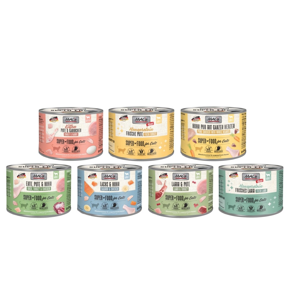 沛茲寵物【馬克 Macs 貓用無穀主食罐 200g】無穀 鮮肉 德國 主食罐 貓罐 貓 罐-細節圖2