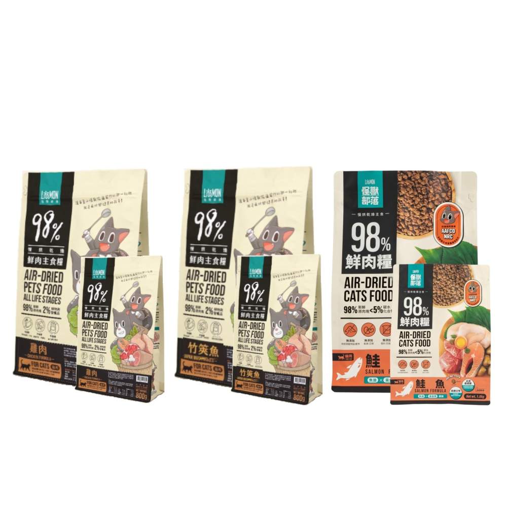 沛茲寵物【怪獸部落 LitoMON 貓鮮肉糧】98%鮮肉 無穀 低溫烘焙 肉糧 台灣 貓飼料 貓 飼料 800g-細節圖2