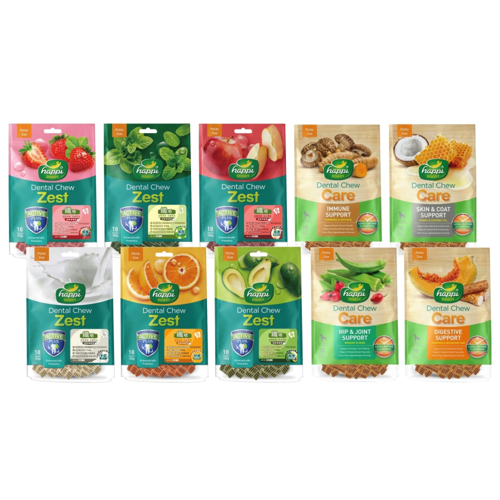 沛茲寵物【纖嚼 Happi Doggy 無穀健齒棒】益口好牙 袋裝 潔牙棒 潔牙骨 新加坡 狗零食 狗 零食 150g-細節圖2
