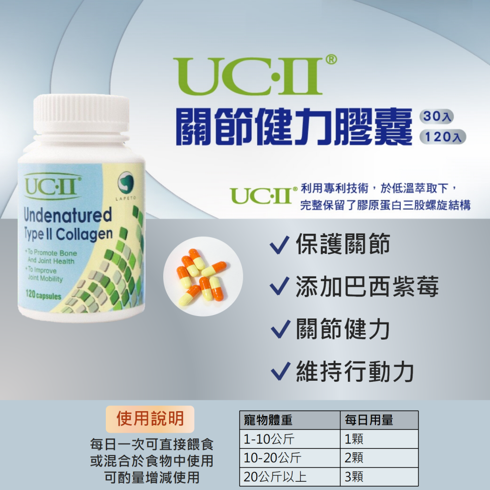 沛茲寵物【樂倍多 Lapeto UC-II 非變性二型膠原蛋白】UCII 膠原蛋白 關節 台灣 狗 保健品-細節圖3