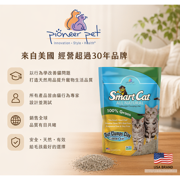 沛茲寵物【寵物先鋒 PioneerPet 聰明貓高粱貓砂】SmartCat 凝結砂 高粱砂 可分解 貓砂 貓 10lb-細節圖6