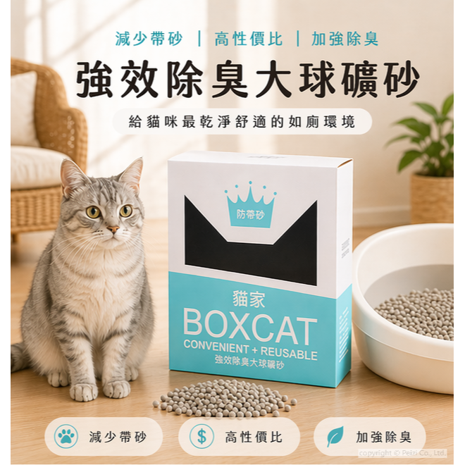 沛茲寵物【國際貓家 Boxcat 綠標大球礦砂】綠標 貓家 大球 礦物砂 礦砂 貓砂 貓-細節圖3