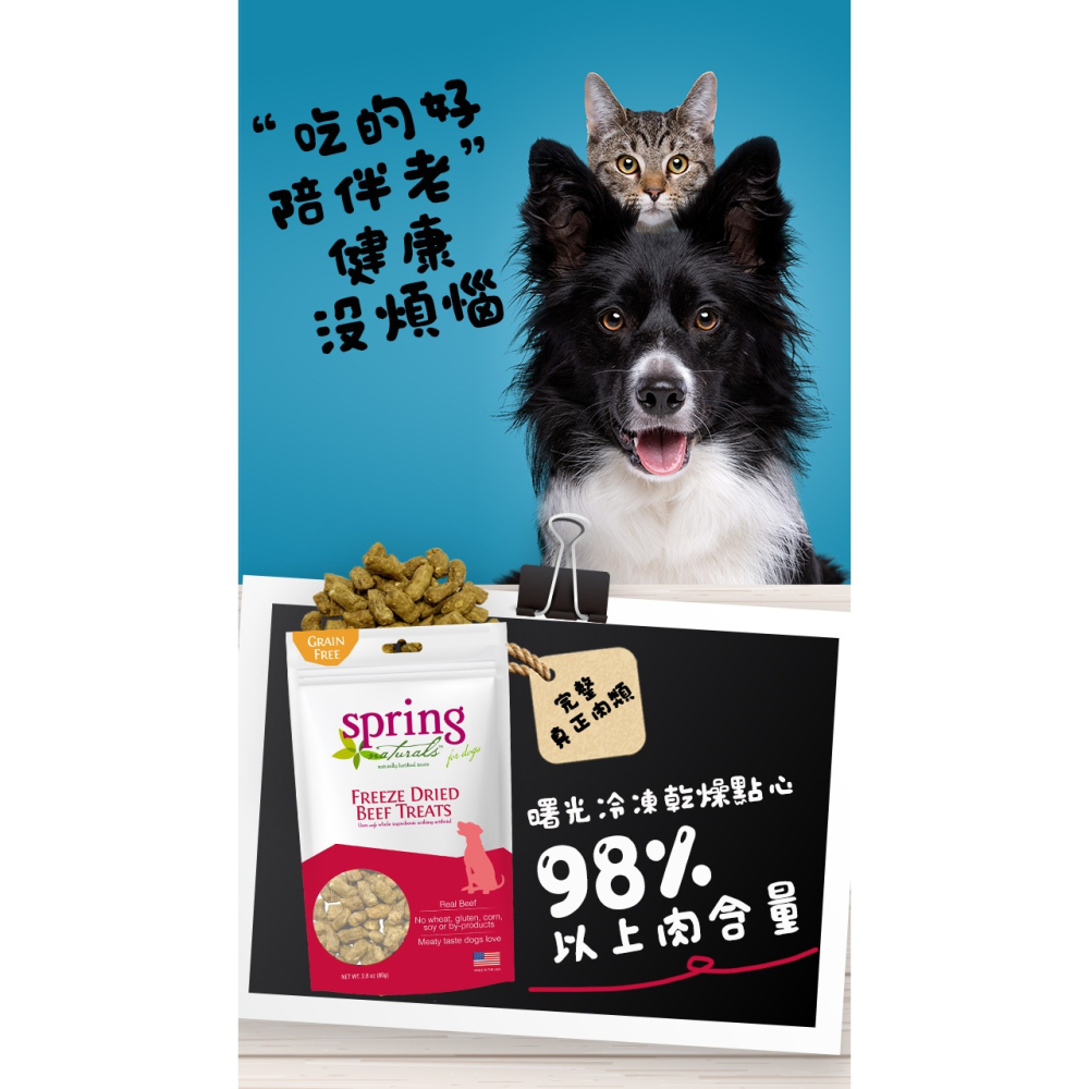 沛茲寵物【曙光 Spring 犬用冷凍乾燥零食】天然 凍乾 雞肉 牛肉 鮭魚 美國 狗零食 狗 零食-細節圖3