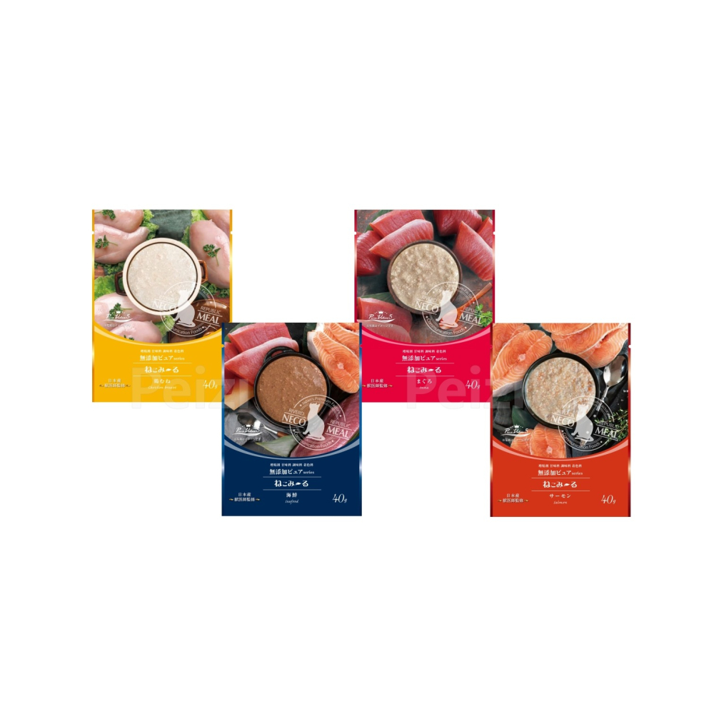 沛茲寵物【美食通 Riverd Republic 貓用原味鮮肉餐包 40g 】無麩質 無膠 天然 日本 副食罐 貓罐頭-細節圖2