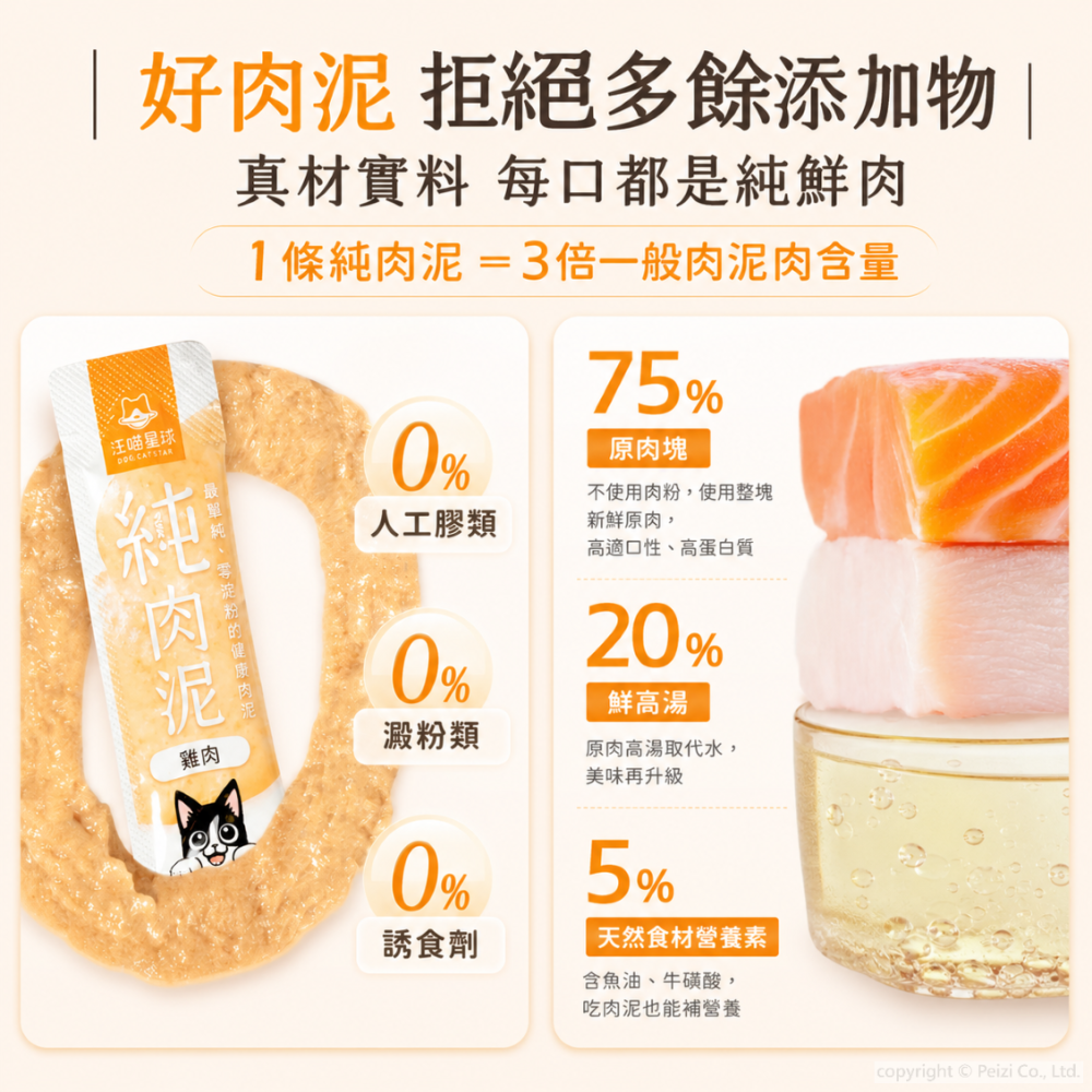 沛茲寵物【汪喵星球 DogCatStar 犬貓無膠純肉泥】低磷 低鈉 肉泥 台灣 狗零食 貓零食 狗 貓 零食-細節圖4
