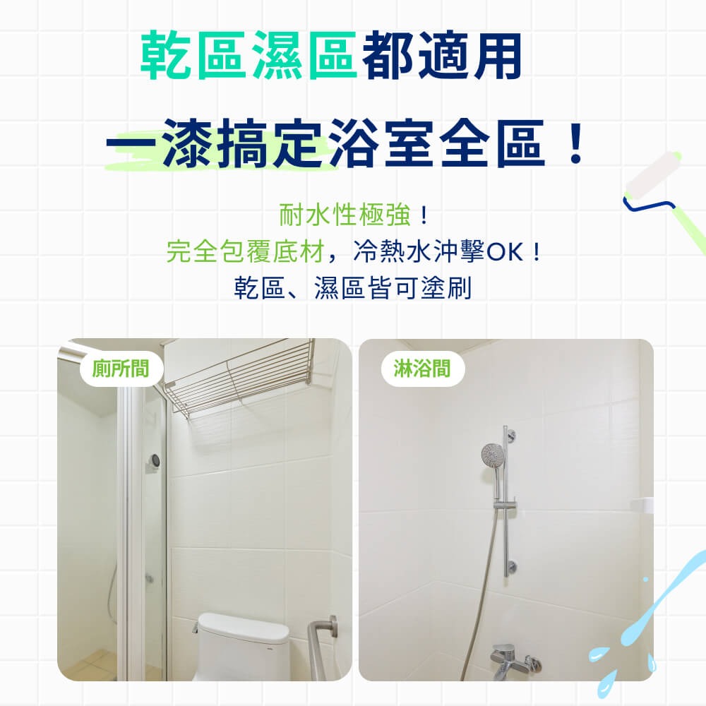 【Dulux 得利塗料】A882水性磁磚漆 2公升組裝丨水性丨磁磚漆丨A882丨得利丨882丨浴室改色-細節圖5