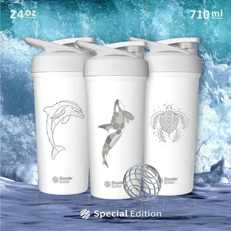 【快速出貨】美國 Blender Bottle 搖搖 冰霸杯 710ML 304不鏽鋼 保溫杯 水壺 胖虎 虎鯨 特別款-細節圖7