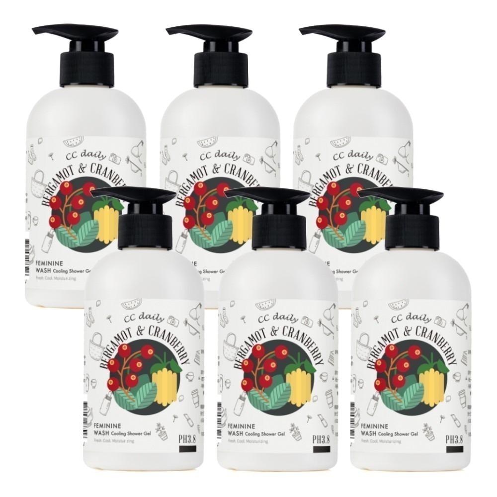 《台塑生醫》CC daily私密肌淨味涼感潔淨露(佛手柑&蔓越莓)330g (3入/6入/12入)-細節圖2