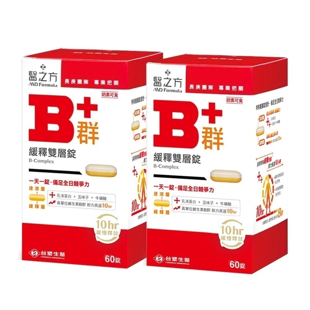【台塑生醫】緩釋B群雙層錠(60錠/瓶) (1瓶/2瓶/3瓶/5瓶)-細節圖3