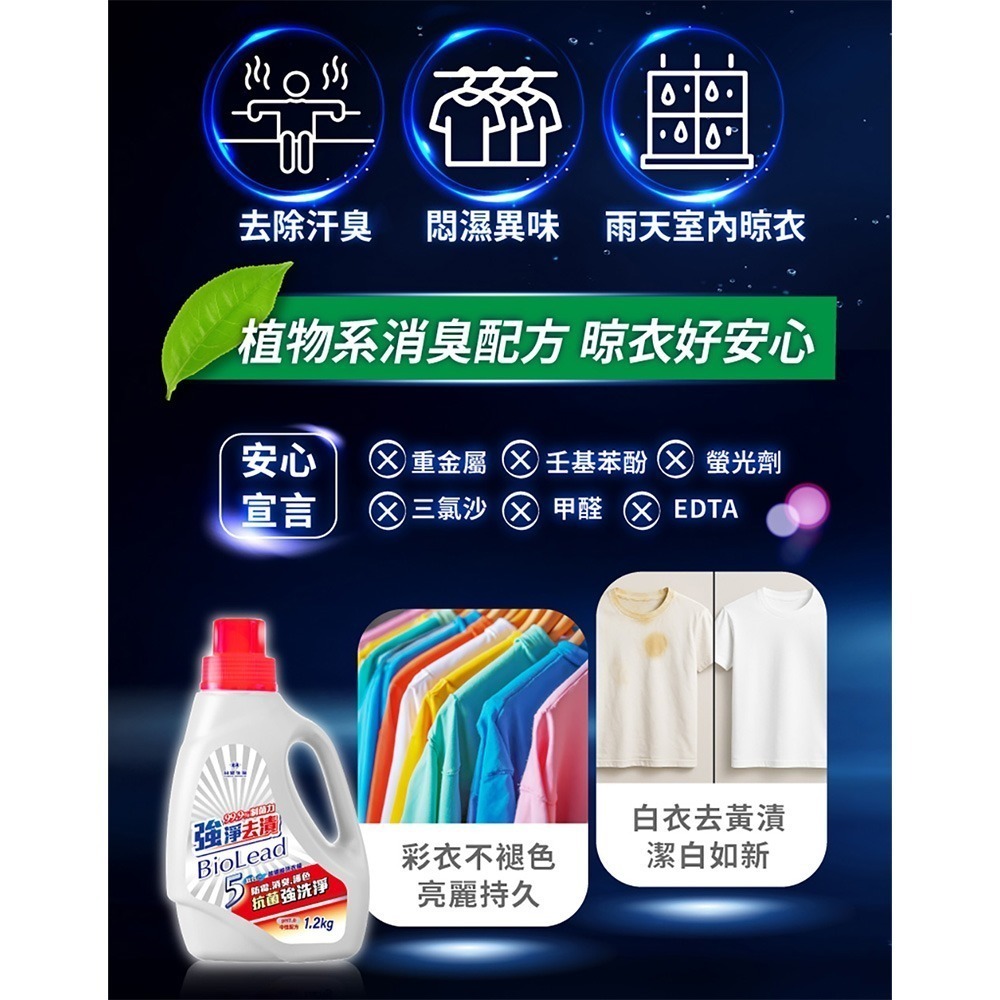 《台塑生醫》BioLead超濃縮強淨去漬洗衣精1.2kg(1.2kg瓶裝/1kg包)任選瓶裝&補充包-細節圖4