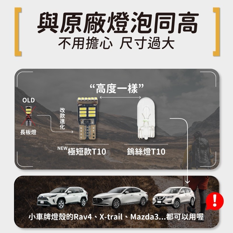 【馴光 特製短版 一年保固】T10 LED 牌照燈 小燈 室內燈 車牌燈 車門燈 大牌燈 閱讀燈 194 W5W 馬3-細節圖3