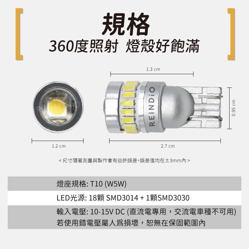 【馴光 五色 一年保固】T10 小魚眼 小燈 LED 定位燈 室內燈 閱讀燈 W5W 小炸彈 炸彈燈 Berlingo-細節圖7