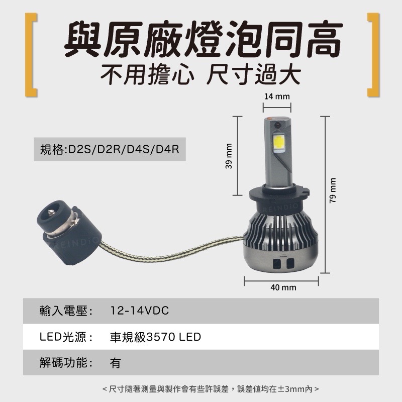 【一年保固】HID型LED 直上型 免換安定器 大燈 頭燈 氙氣頭燈 氙氣大燈 HID LED D1 D2 D3 D4-細節圖5