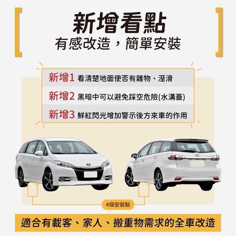 【馴光 獨家開模】雙色車門燈 照地燈 警示燈 迎賓燈 門邊燈 車門警示 previa camry wish altis-細節圖2