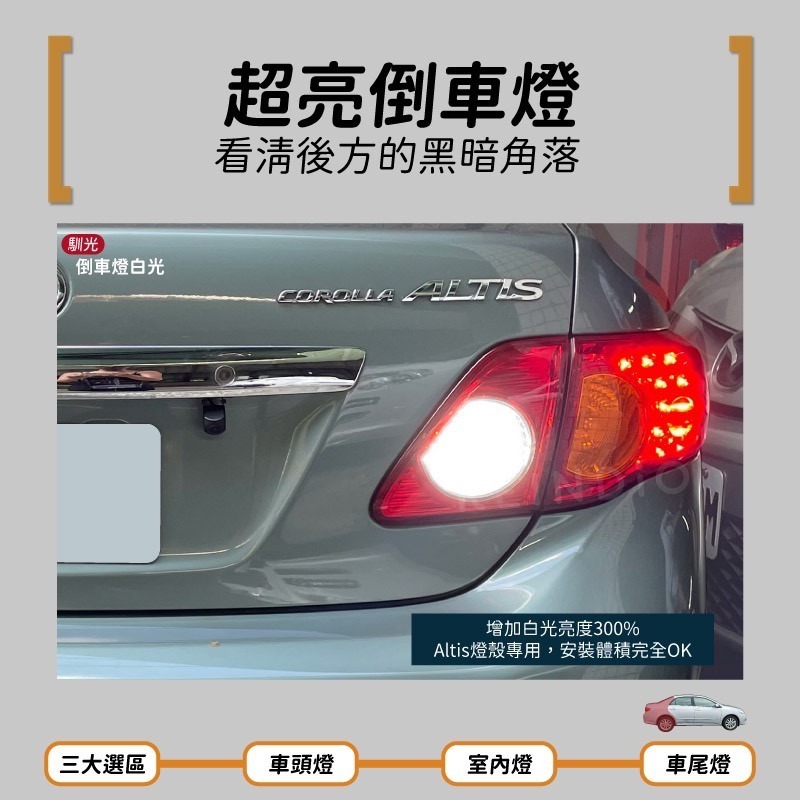 【馴光 一年保固】altis 10代 10.5代 LED 大燈 遠燈 近燈 方向燈 霧燈 室內燈 倒車 車牌燈 閱讀燈-細節圖7