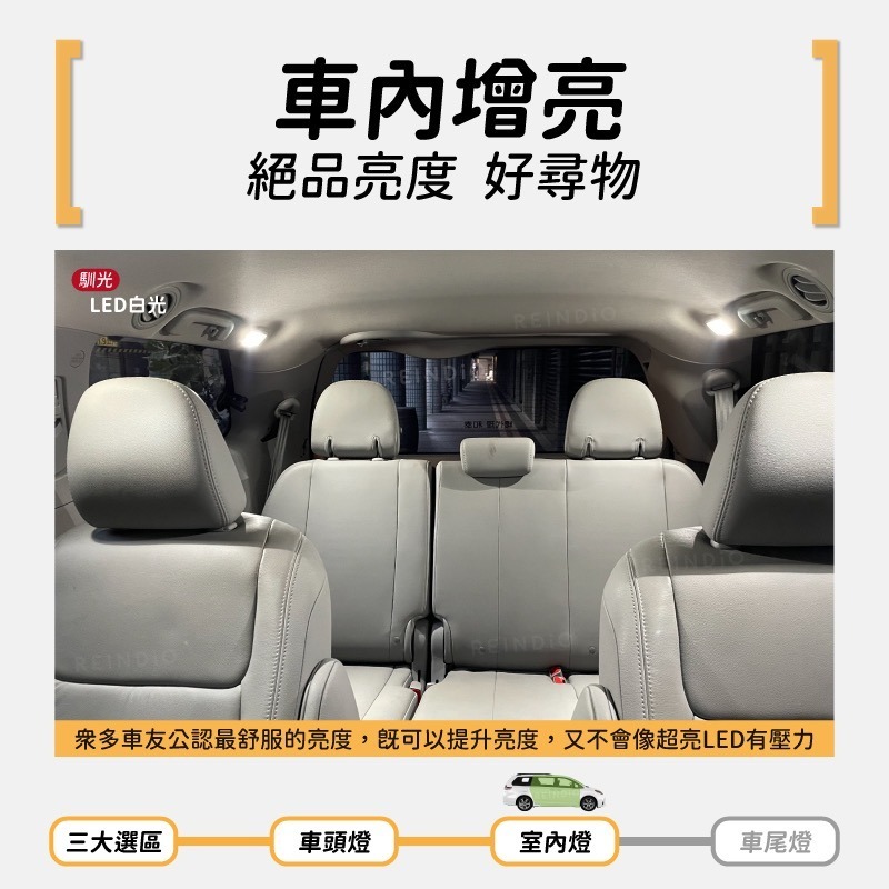 【馴光 一年保固】Sienna 大燈 遠燈 霧燈 小燈 方向燈 倒車燈 門邊燈 led 行李箱燈 車門燈 室內燈 豐田-細節圖3