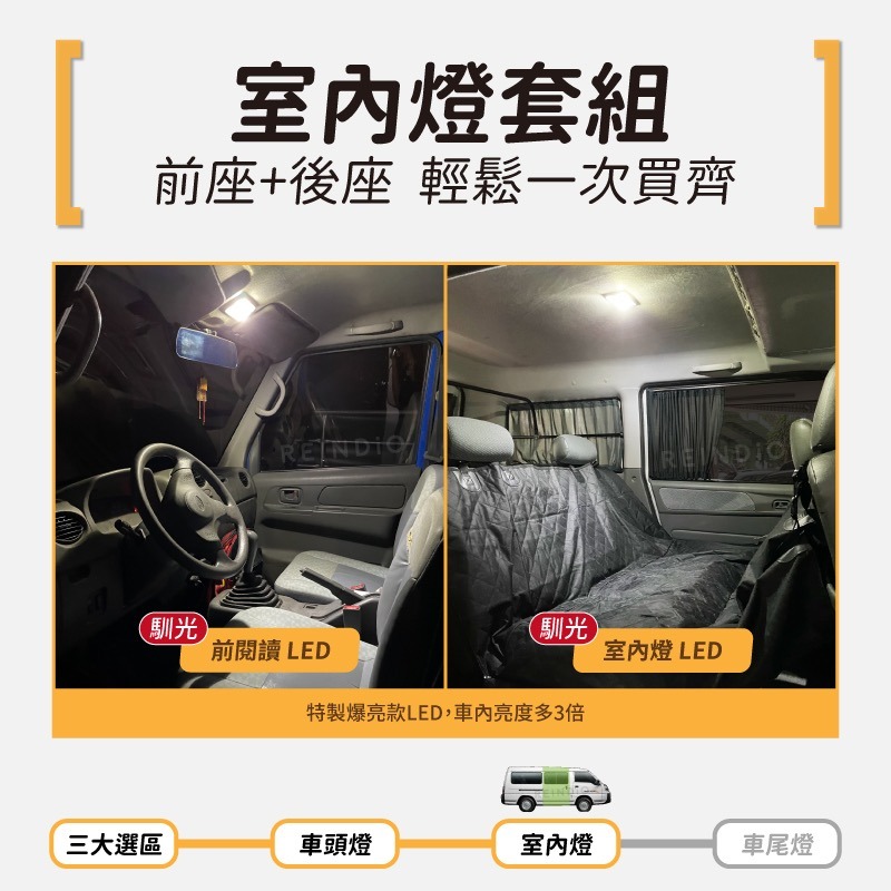 【馴光 一年保固】得利卡 大燈 遠燈 霧燈 日行燈 煞車燈 倒車燈 車牌燈 方向燈 室內燈 led Delica 廂車-細節圖7