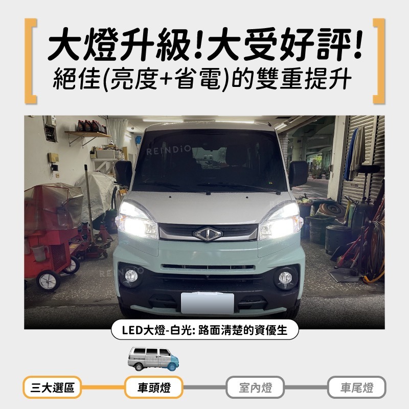 【馴光 一年保固】菱利 E300 大燈 日行燈 煞車燈 倒車燈 車牌燈 遠燈 霧燈 led Veryca CMC 電動車-細節圖4
