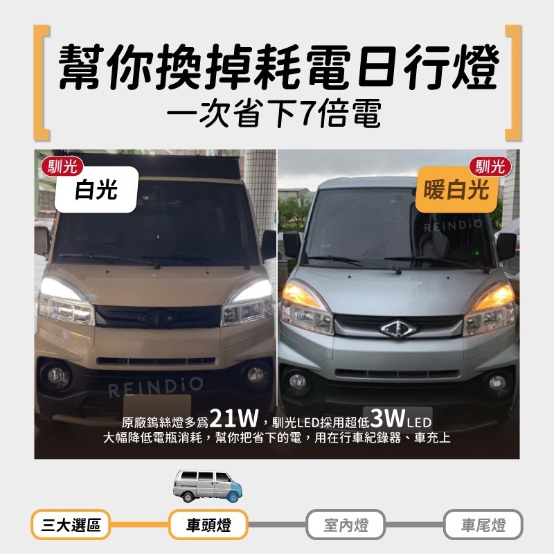 【馴光 一年保固】菱利 E300 大燈 日行燈 煞車燈 倒車燈 車牌燈 遠燈 霧燈 led Veryca CMC 電動車-細節圖6