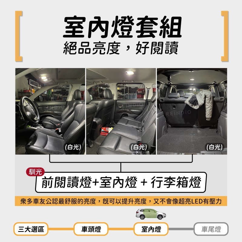 【馴光 一年保固】Outlander 大燈 遠燈 霧燈 方向燈 倒車燈 led 室內燈 閱讀燈 後霧燈 後車廂燈 車牌燈-細節圖6