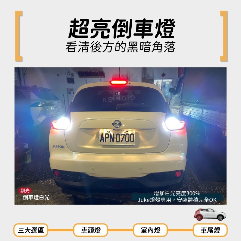 【馴光 一年保固】Juke 大燈 霧燈 倒車燈 車牌燈 led 頭燈 近燈 遠燈 車廂燈 煞車燈 閱讀燈 室內燈 方向燈-細節圖6