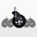AXL 3英吋PU椅子輪 霧黑箭頭 溜冰輪式設計 靜音防刮 不水解 適用居家/辦公/電競椅 替換輪 台灣製造 一組5顆-規格圖9