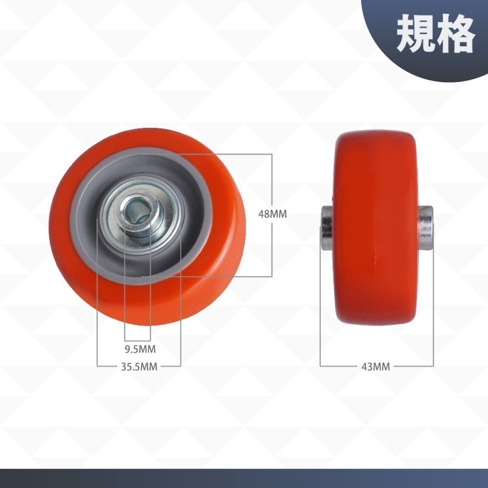 AXL 76mm PU靜音萬向輪 台灣製工業腳輪 3吋平板推車輪 家具輪 板車輪 烏龜車輪 耐磨耐重 活動輪煞車輪-細節圖2
