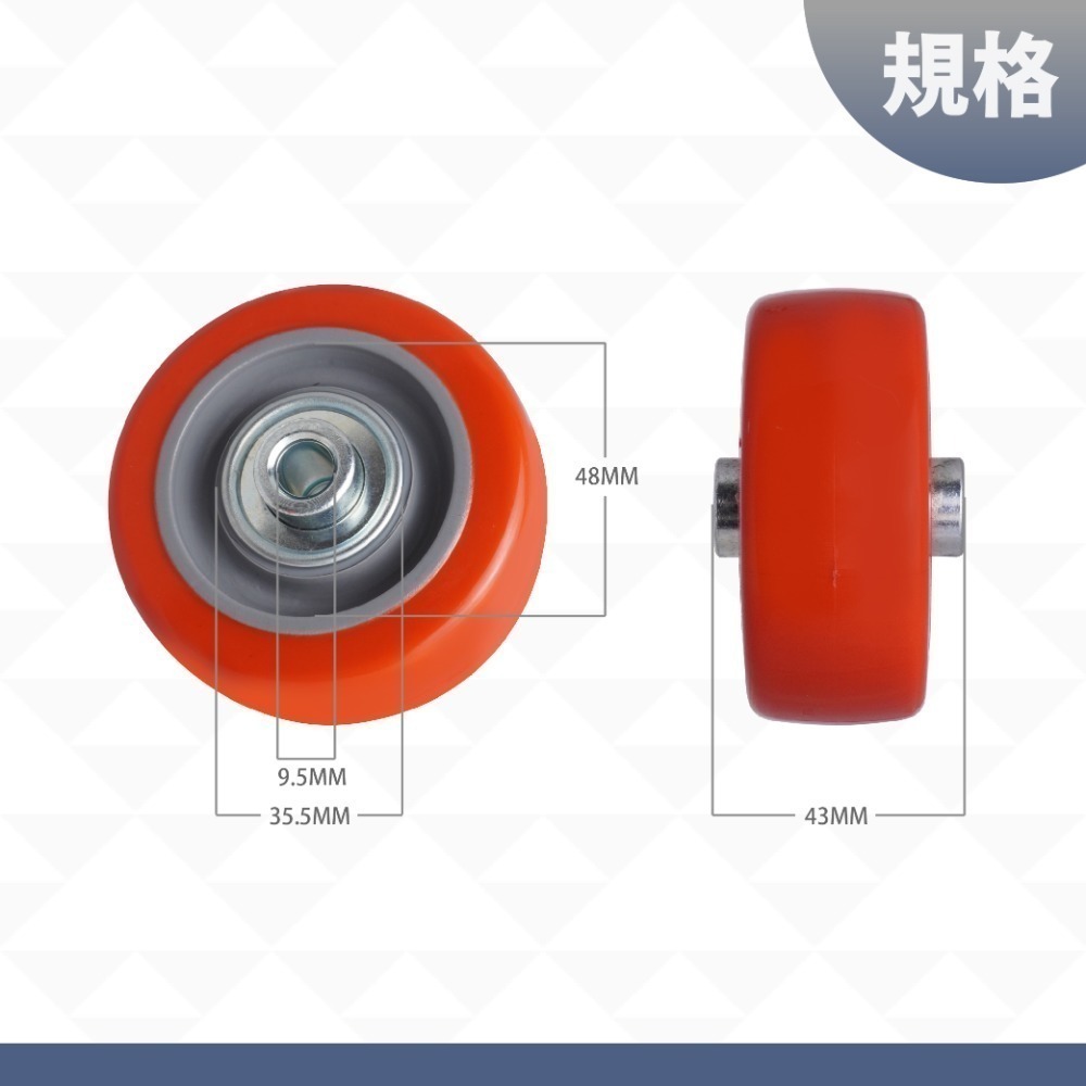 AXL 76mm工業萬向腳輪 PP耐磨硬輪 四角板推車輪 板車輪 平板腳輪 活動輪煞車輪 95x64mm高承重 台灣製-細節圖3