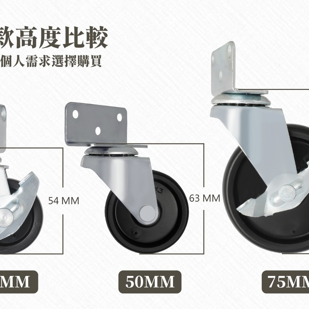 AXL 40mm PP小 L 型四角板家具輪 活動輪 煞車輪 嬰兒床 花架 櫃子輪子適用 (台灣製造)-細節圖8