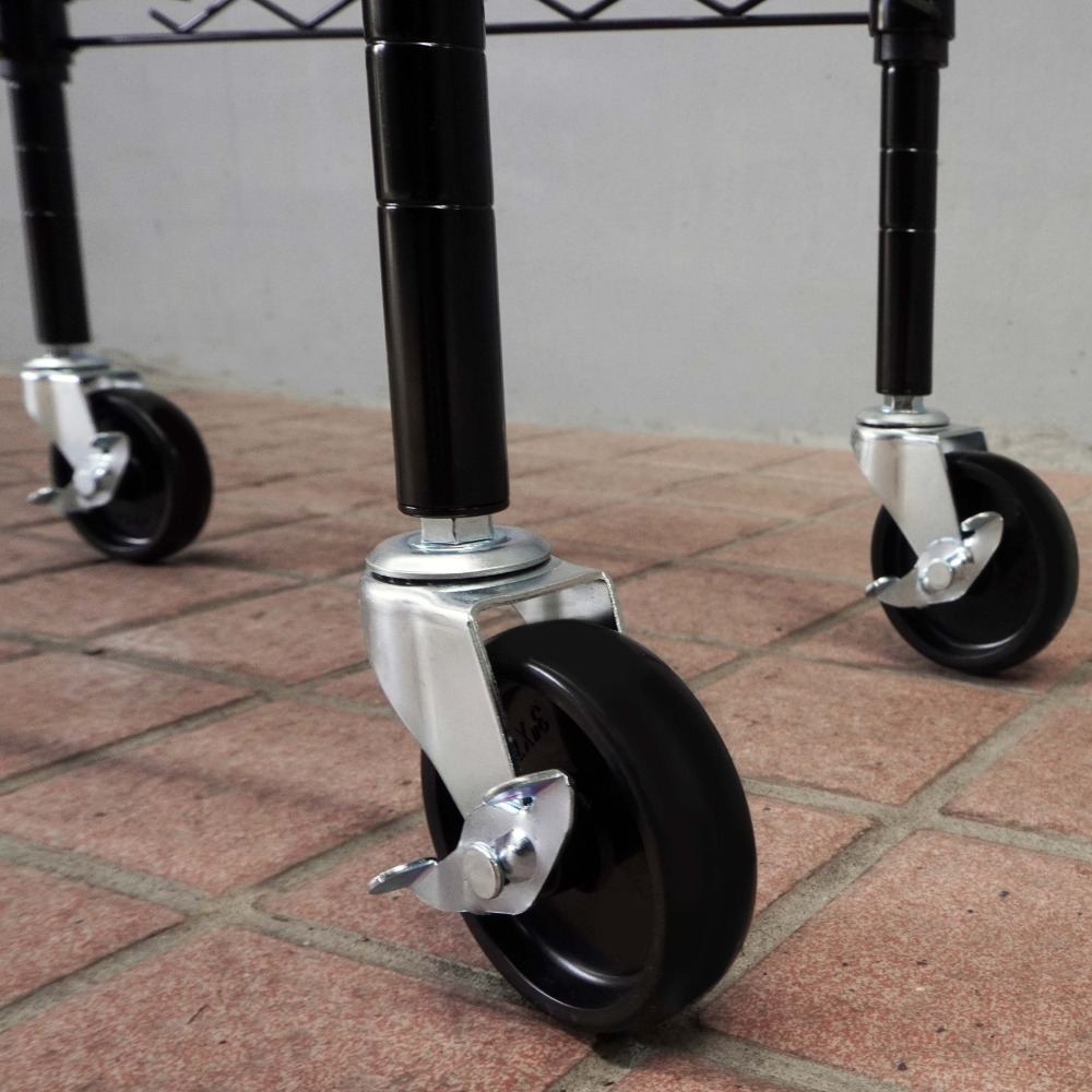 AXL M8輪子 PP單桿晾衣架 曬衣架 展示架輪 層架輪 腳輪剎車輪子 鐵架 工業輪 螺絲牙煞車輪 台灣製造-細節圖5