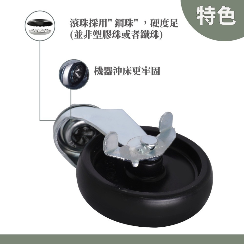 IKEA三層置物收納車專用輪子 腳輪 IKEA收納推車替換輪 層架輪 櫃子輪 螺絲牙 M8x15mm 上芯 好滾耐磨-細節圖3