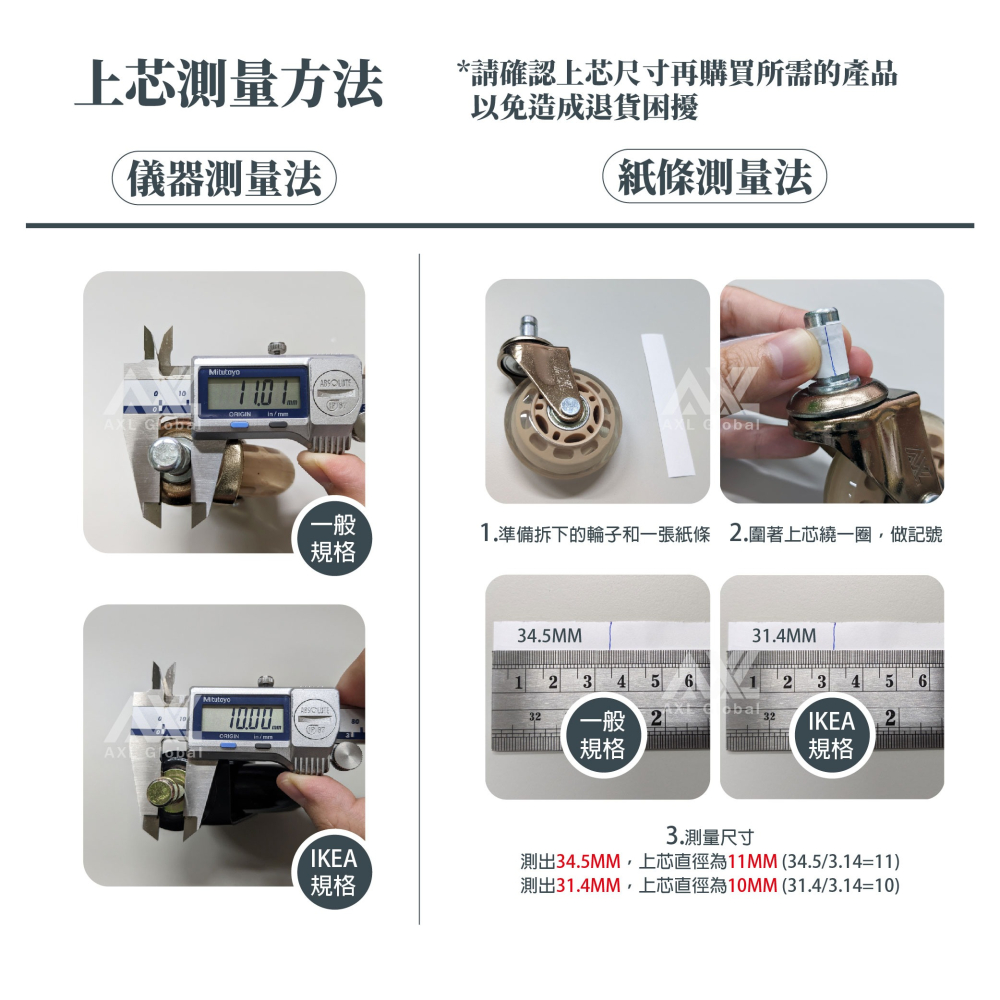 AXL 2.5英吋PVC 電腦椅替換輪 斜角十字設計 靜音滑順 地板保護 電競椅 人體工學椅配件 椅子輪子(一組5入)-細節圖9