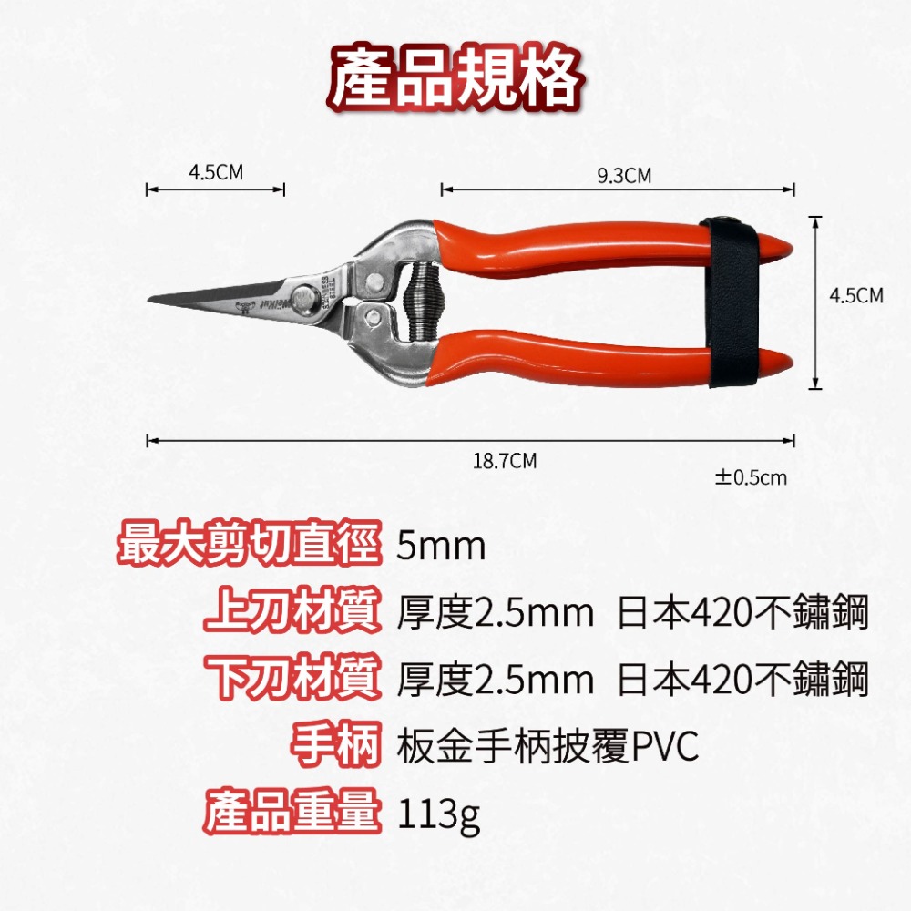 AXL 專業修枝剪 彎刀設計｜鋁合金輕量園藝剪刀｜省力樹剪/果樹剪刀/樹枝修剪工具 左撇友好 輕鬆使用 (台灣製造)-規格圖7