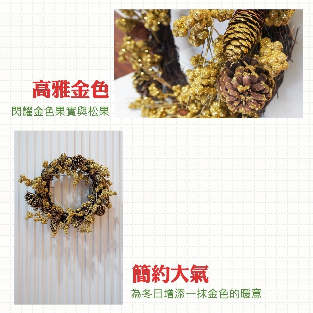 聖誕花圈 聖誕花環 聖誕節門 雪地紅櫻桃 聖誕裝飾掛飾 教堂/學校/家庭/商店 耶誕節慶佈置 【台灣現貨 隔日出貨】-細節圖6